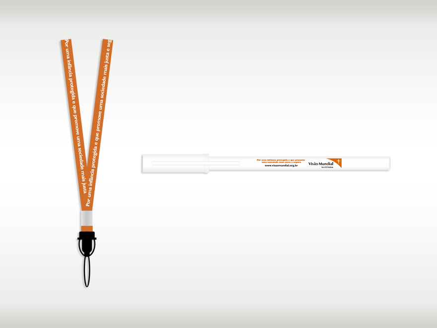 Cordão para pendrive e canetas. Tiragem: 1000 exemplares